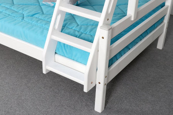 Адель кровать двухъярусная с наклонной лестницей Белый в Оби - ob.mebel54.com | фото