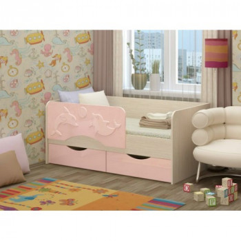 Алена-1 Кровать детская 2 ящика 1.6 Розовый глянец в Оби - ob.mebel54.com | фото
