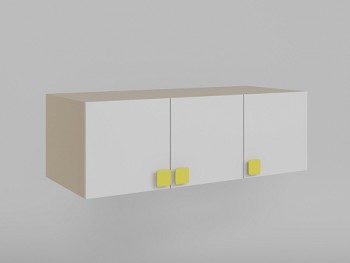 Антресоль на шкаф 3-х створчатый Клаксон без машинок (Белый/корпус Клен) в Оби - ob.mebel54.com | фото