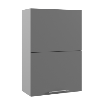 Арка ВПГПМ 600 шкаф верхний с подъемным механизмом высокий (Штукатурка белая/корпус Серый) в Оби - ob.mebel54.com | фото