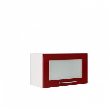 Бруклин ШВГС 600 Шкаф верхний горизонтальный со стеклом (Бетон белый/корпус Белый) в Оби - ob.mebel54.com | фото