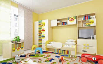 Детская комната Клаксон (Бежевый/корпус Клен) в Оби - ob.mebel54.com | фото