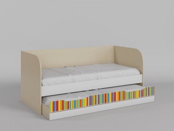 Диван-кровать Клаксон без машинок (Белый/корпус Клен) в Оби - ob.mebel54.com | фото