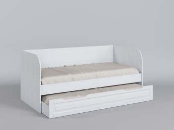 Диван-кровать Классика (Белый/корпус Выбеленное дерево) в Оби - ob.mebel54.com | фото