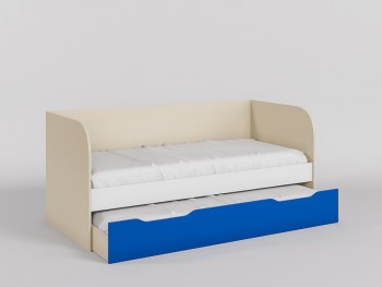 Диван-кровать Скай люкс (Синий/Белый/корпус Клен) в Оби - ob.mebel54.com | фото