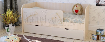 Друзья Кровать детская 2 ящика 1.6 Ваниль глянец в Оби - ob.mebel54.com | фото
