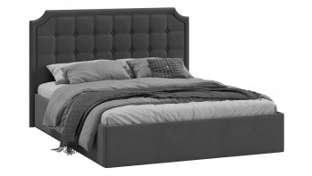 Двуспальная кровать без ПМ «Анабель» Велюр/Графит 1600 в Оби - ob.mebel54.com | фото