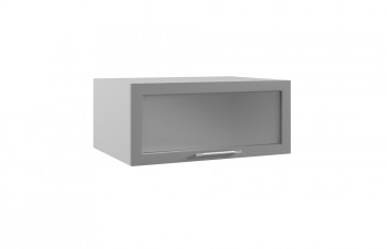Гарда ГПГС 800 шкаф верхний горизонтальный глубокий со стеклом (Белый Эмалит/корпус Серый) в Оби - ob.mebel54.com | фото