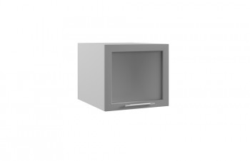 Гарда ГВПГС 500 шкаф верхний горизонтальный глубокий со стеклом высокий (Белый Эмалит/корпус Серый) в Оби - ob.mebel54.com | фото