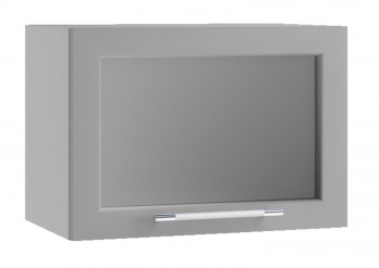 Гарда ПГС 500 шкаф верхний горизонтальный со стеклом (Белый Эмалит/корпус Серый) в Оби - ob.mebel54.com | фото
