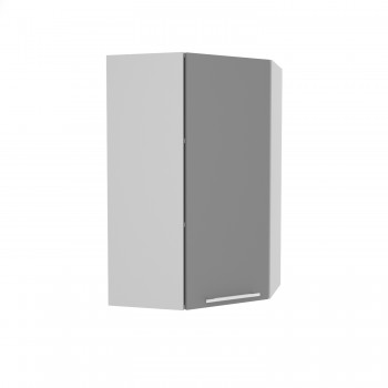 Гарда ВПУ 550 шкаф верхний угловой высокий (Белый Эмалит/корпус Серый) в Оби - ob.mebel54.com | фото