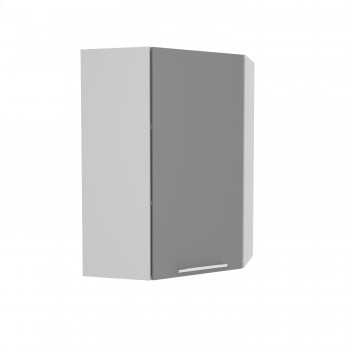 Гарда ВПУ 600 шкаф верхний угловой высокий (Белый Эмалит/корпус Серый) в Оби - ob.mebel54.com | фото