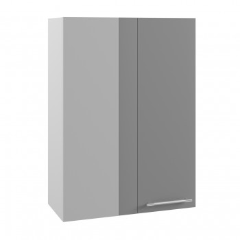 Гарда ВПУ 650 шкаф верхний угловой высокий (Белый Эмалит/корпус Серый) в Оби - ob.mebel54.com | фото