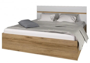 Ким кровать 1,4 (Дуб сонома/белый глянец) в Оби - ob.mebel54.com | фото