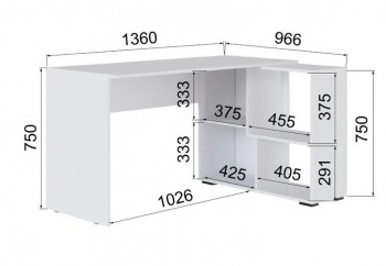 Компьютерный стол угловой СКМУ-4 белый в Оби - ob.mebel54.com | фото