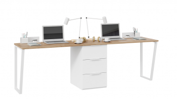 Комплект столов письменных с 1 тумбой универсальной «Порто» в Оби - ob.mebel54.com | фото