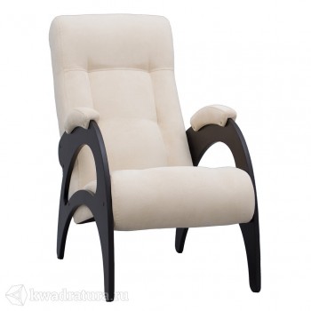Кресло для отдыха Неаполь Модель 9 без лозы (Венге-эмаль/Ткань Ваниль Verona Vanilla) в Оби - ob.mebel54.com | фото