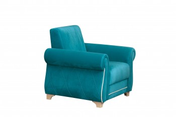 Кресло для отдыха "Порто" (велюр киви бирюза / микровельвет крем) в Оби - ob.mebel54.com | фото