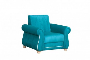 Кресло для отдыха "Порто" (велюр киви бирюза / микровельвет крем) в Оби - ob.mebel54.com | фото