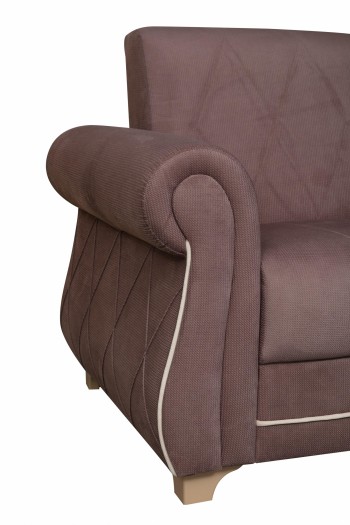 Кресло для отдыха "Порто" (велюр текстура лиловый / микровельвет крем)/осн. в Оби - ob.mebel54.com | фото