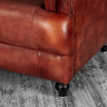 Кресло кожаное Лофт Честер-Нью (Коричневый) в Оби - ob.mebel54.com | фото