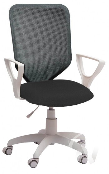 Кресло компьютерное Элегия S (белый/ткань сетка темно-серая) в Оби - ob.mebel54.com | фото