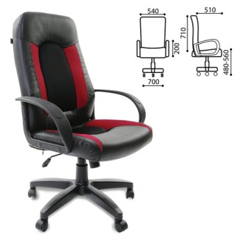 Кресло офисное BRABIX Strike EX-525 (черно-красный) в Оби - ob.mebel54.com | фото