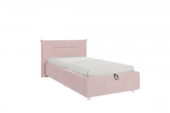 Кровать 0.9 Альба (Нежно-розовый велюр/под-мех) в Оби - ob.mebel54.com | фото