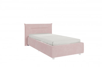 Кровать 0.9 Альба с основанием (Нежно-розовый велюр) в Оби - ob.mebel54.com | фото