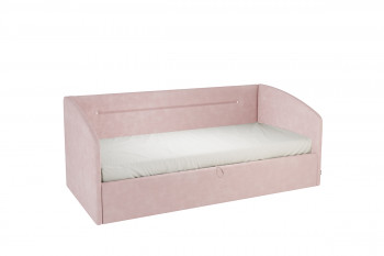 Кровать 0.9 Альба Софа (Нежно-розовый велюр) в Оби - ob.mebel54.com | фото