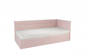 Кровать 0.9 Альба Тахта (Нежно-розовый велюр) в Оби - ob.mebel54.com | фото