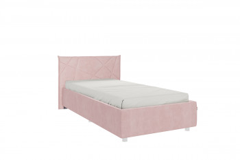 Кровать 0.9 Бест с основанием (Нежно-розовый велюр) в Оби - ob.mebel54.com | фото