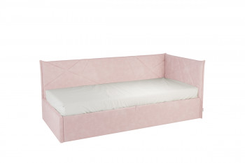 Кровать 0.9 Бест Тахта (Нежно-розовый велюр) в Оби - ob.mebel54.com | фото
