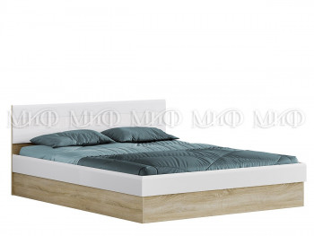 Кровать 1,4 спальня Фортуна (Дуб сонома/белый глянец) в Оби - ob.mebel54.com | фото