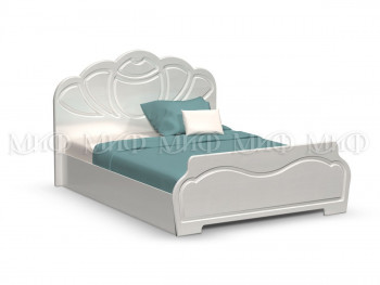 Кровать 1,4м Гармония (Белый/Белый глянец) в Оби - ob.mebel54.com | фото