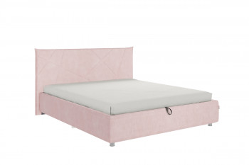 Кровать 1,6 Квест (Нежно-розовый велюр/под-мех) в Оби - ob.mebel54.com | фото