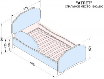 Кровать 160 Атлет 76 Зелёный (мягкий бортик) в Оби - ob.mebel54.com | фото