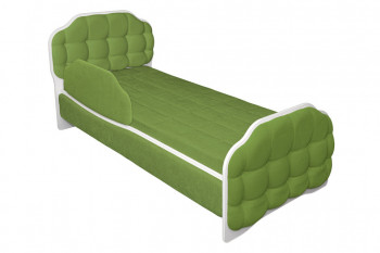 Кровать 160 Атлет 76 Зелёный (мягкий бортик) в Оби - ob.mebel54.com | фото