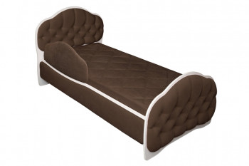 Кровать 160 Гармония 08 Шоколад (мягкий бортик) в Оби - ob.mebel54.com | фото
