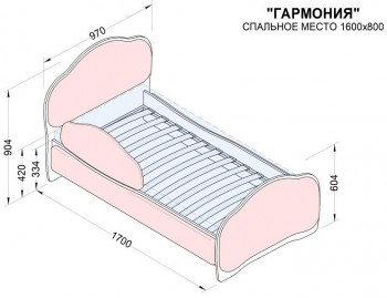 Кровать 160 Гармония 18 Бордовый (мягкий бортик) в Оби - ob.mebel54.com | фото