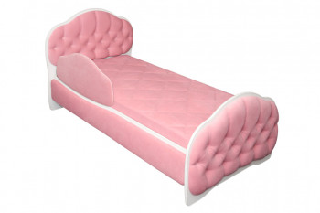Кровать 160 Гармония 36 Светло-розовый (мягкий бортик) в Оби - ob.mebel54.com | фото