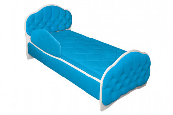 Кровать 160 Гармония 84 Ярко-голубой (мягкий бортик) в Оби - ob.mebel54.com | фото