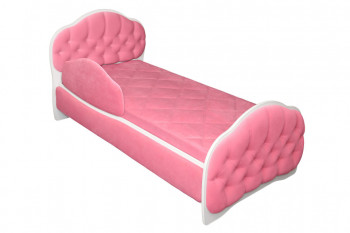 Кровать 160 Гармония 89 Розовый (мягкий бортик) в Оби - ob.mebel54.com | фото