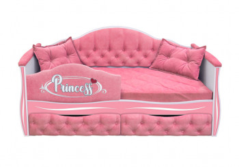 Кровать 160 серии Иллюзия 2 ящика 36 Розовый (мягкий бортик/подушки) в Оби - ob.mebel54.com | фото