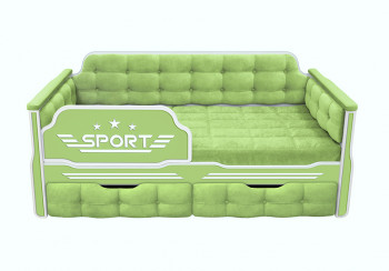 Кровать 160 серии Спорт 2 ящика 81 Фисташка (мягкие боковые накладки) в Оби - ob.mebel54.com | фото