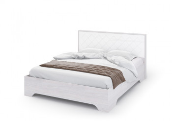 Кровать 1,6м без ортопеда КР 022 Спальня Сальма (анкор/белый глянец) в Оби - ob.mebel54.com | фото