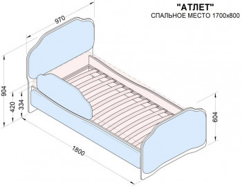 Кровать 170 Атлет 81 Фисташка (мягкий бортик) в Оби - ob.mebel54.com | фото