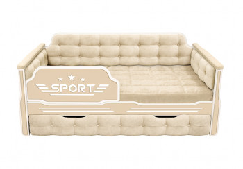 Кровать 170 серии Спорт 1 ящик 02 Бежевый (мягкие боковые накладки) в Оби - ob.mebel54.com | фото