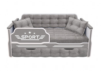 Кровать 170 серии Спорт 1 ящик 45 Серый (подушки) в Оби - ob.mebel54.com | фото