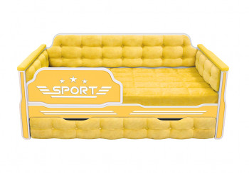 Кровать 170 серии Спорт 1 ящик 74 Жёлтый (мягкие боковые накладки) в Оби - ob.mebel54.com | фото